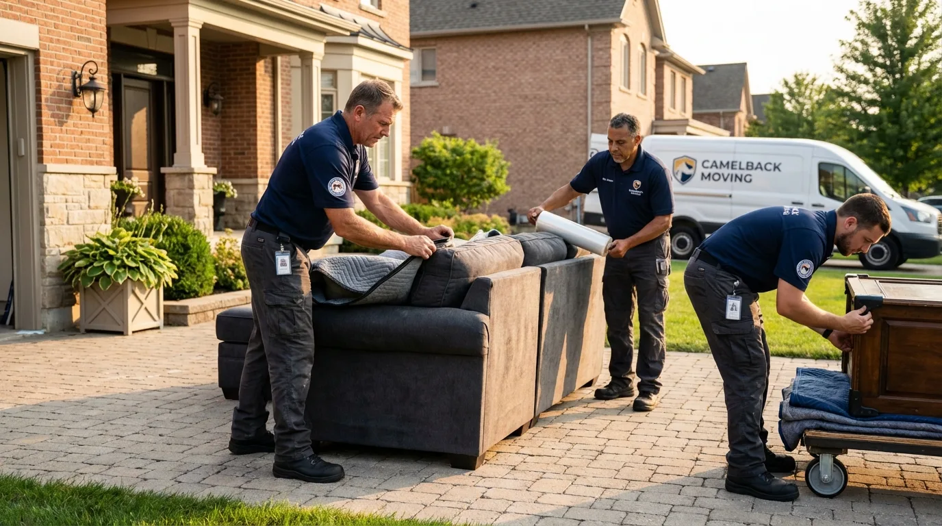 Large estate moving crew wrapping furniture in Pass Christian, MS