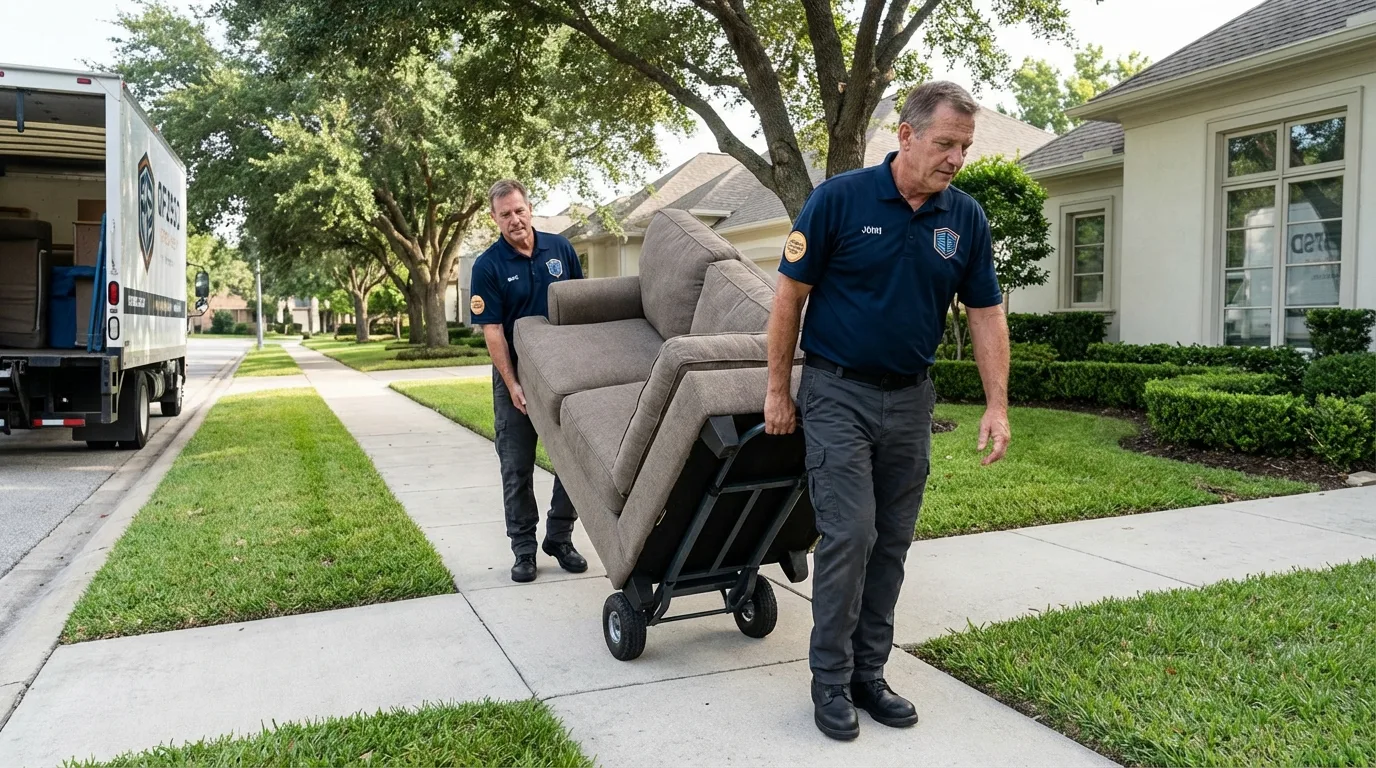 Local residential moving crew loading furniture in Pass Christian, MS